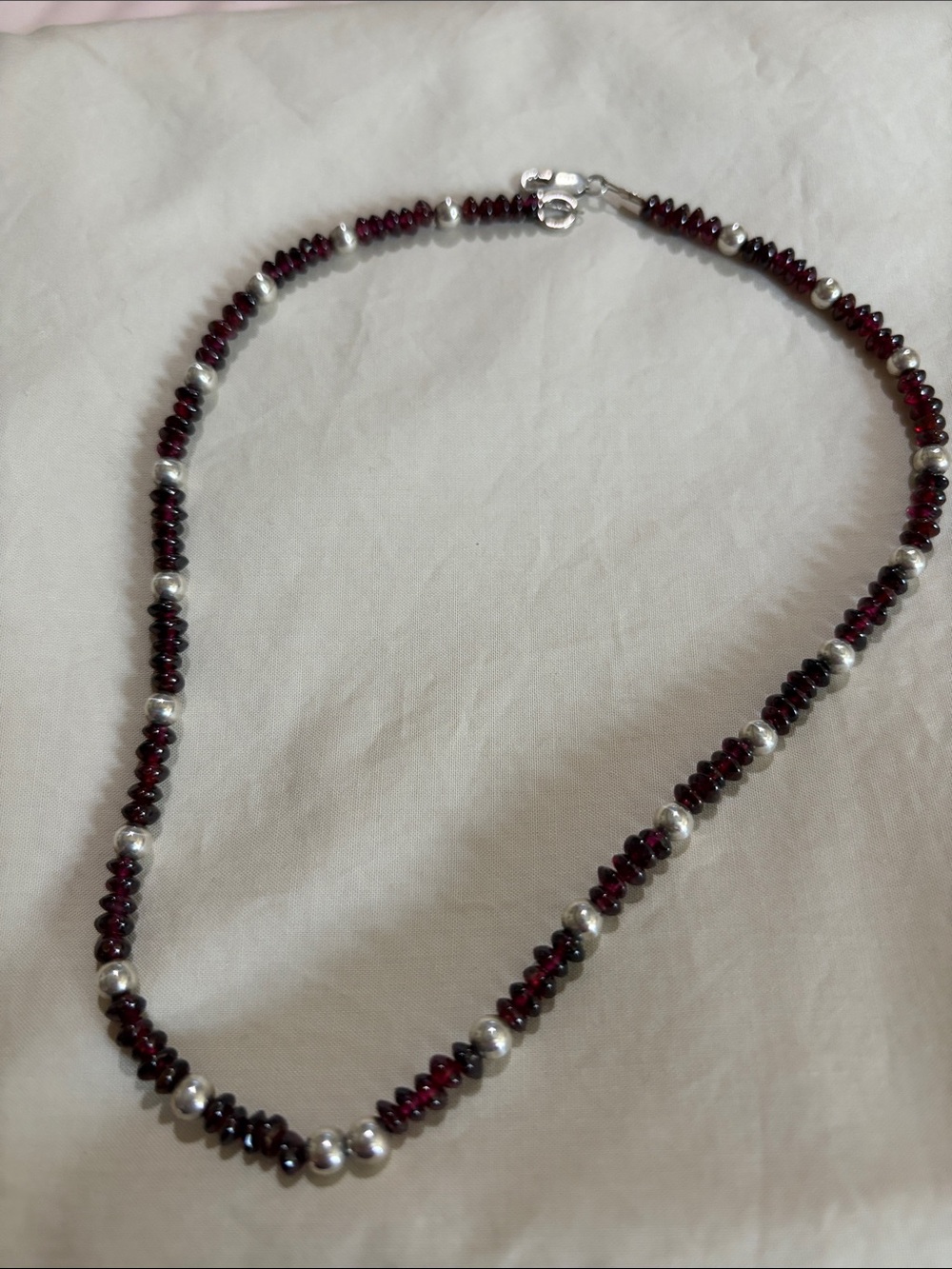 Sterling Silver & Deep Garnet Beaded Necklace - Women's Jewelry